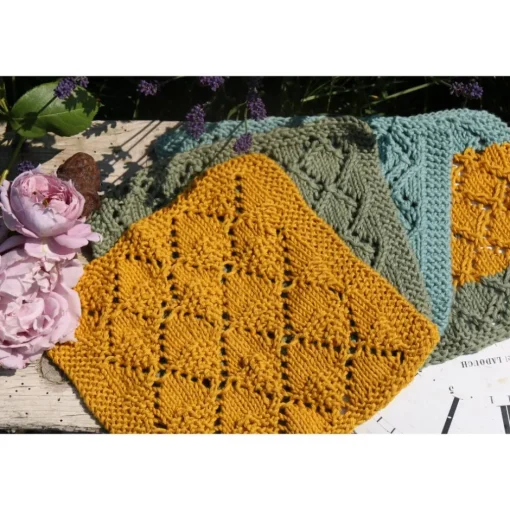 New y.e handmade Handgestrickte Spültücher, Waschlappen, Seifentücher - Set aus Baumwolle
