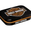 Antik und Kultiges Harley-Davidson Pillendose – Kleine Biker-Dose aus Stahlblech mit Pfefferminzdragees