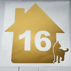 Briefkästen^CatsimoDE Hausnummer Katze Vinylaufkleber personalisiert Mülltonne Briefkasten Beschriftung