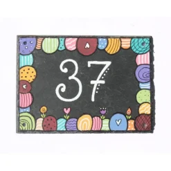 Discount Schieferheld Hausnummer Schiefer personalisiert – Handgemachtes Designer-Hausnummernschild wetterfest & exklusiv