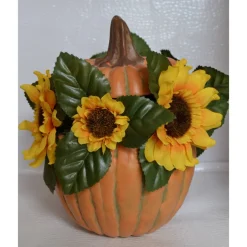 Kunstblumen & -Pflanzen^Geschenke und Keramik Herbstgesteck im Keramikkürbis