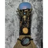 Best JulesWitchMagic Hexenbesen zur Reinigung mit Opal, hellblau schimmerndem Heilstein, Hirsch Ornament wunderschön verziert, Deko, Geschenk