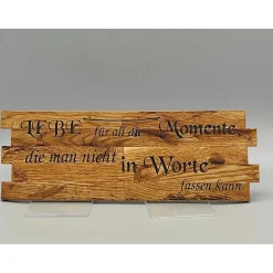 AMEA Näh- und Bastelstube Holzschild mit Spruch "Lebe für all die Momente..."