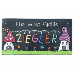 Best Schieferheld individuell personalisiertes Türschild aus Schiefer, Haustürschild Familie mit Name, exklusives Geschenk für Freunde