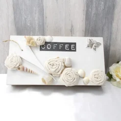 DieGeschenkebox Kaffeebox, Holzbox, Pinselbox, Aufbewahrungsbox, Holzschachtel, Shabby Stil, Landhausstil,