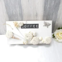 DieGeschenkebox Kaffeebox, Holzbox, Pinselbox, Aufbewahrungsbox, Holzschachtel, Shabby Stil, Landhausstil,