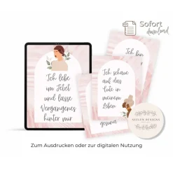 SeelenDesigns Kinderwunsch manifestieren, 20 Affirmationskarten für die Kinderwunschzeit, Positive Glaubenssätze - Sofortdruck (Datei)