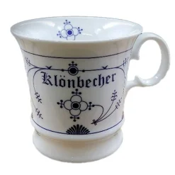 Antik und Kultiges Klönbecher Indisch Blau – Edle Porzellantasse für Kaffee & Tee