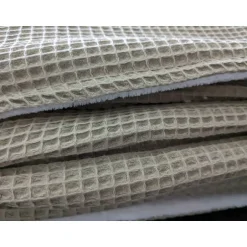 101DIYStudio Kuscheldecke Waffelpiqué XL mit Farbe Latte Macchiato, Sofadecke Wohndecke Baumwolle, Extra Weich und Flauschig