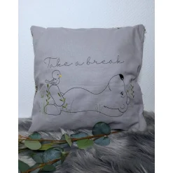 Tina S Kuschelkissen bestickt mit Take a break
