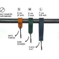 Online Pipes at Home Leder S-Haken aus Fettleder in viele Farben für die Garderobe, Küche, Pflanzen und vieles mehr, Garderobenhaken, Lederha