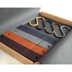 Online Pipes at Home Leder S-Haken aus Fettleder in viele Farben für die Garderobe, Küche, Pflanzen und vieles mehr, Garderobenhaken, Lederha