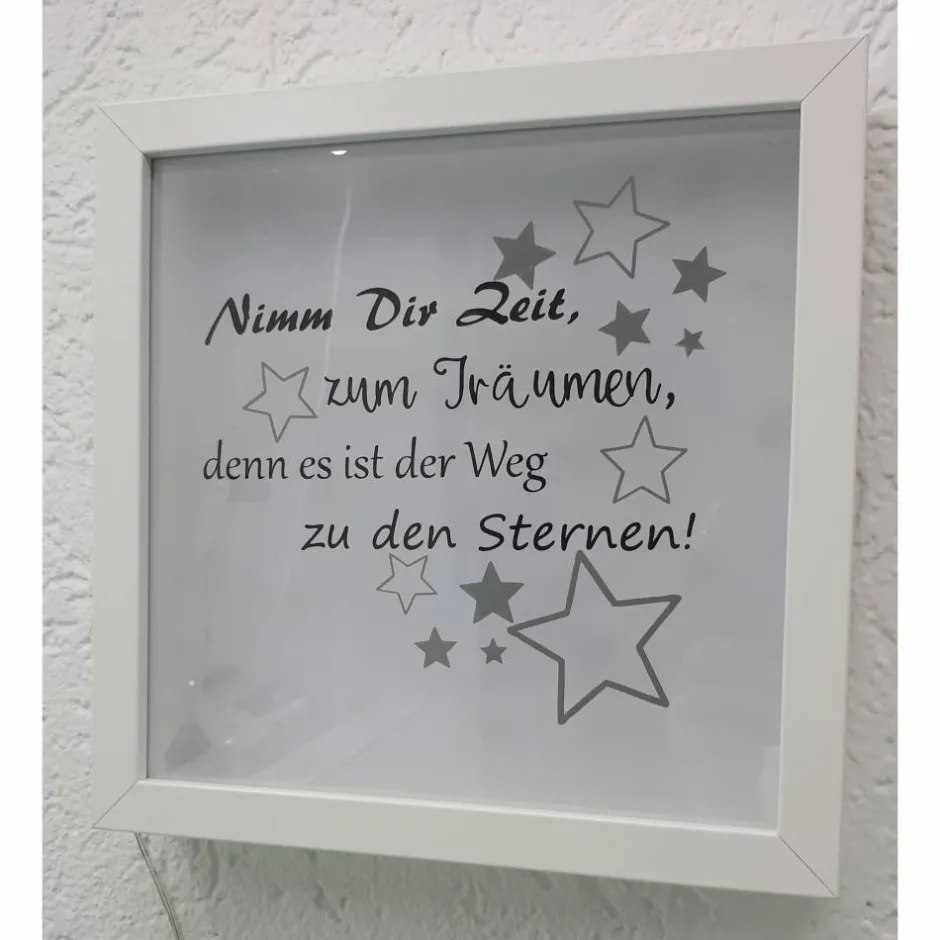 AMEA Näh- und Bastelstube Leuchtrahmen, Rahmen beleuchtet mit Spruch