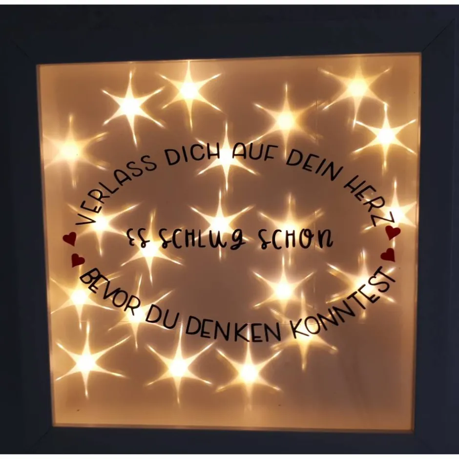 AMEA Näh- und Bastelstube Leuchtrahmen, Rahmen beleuchtet mit Spruch