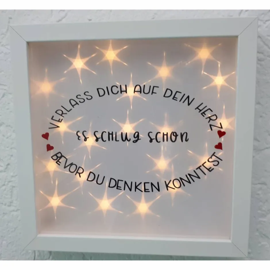 AMEA Näh- und Bastelstube Leuchtrahmen, Rahmen beleuchtet mit Spruch