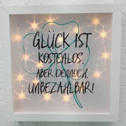 AMEA Näh- und Bastelstube Leuchtrahmen, Rahmen beleuchtet mit Spruch