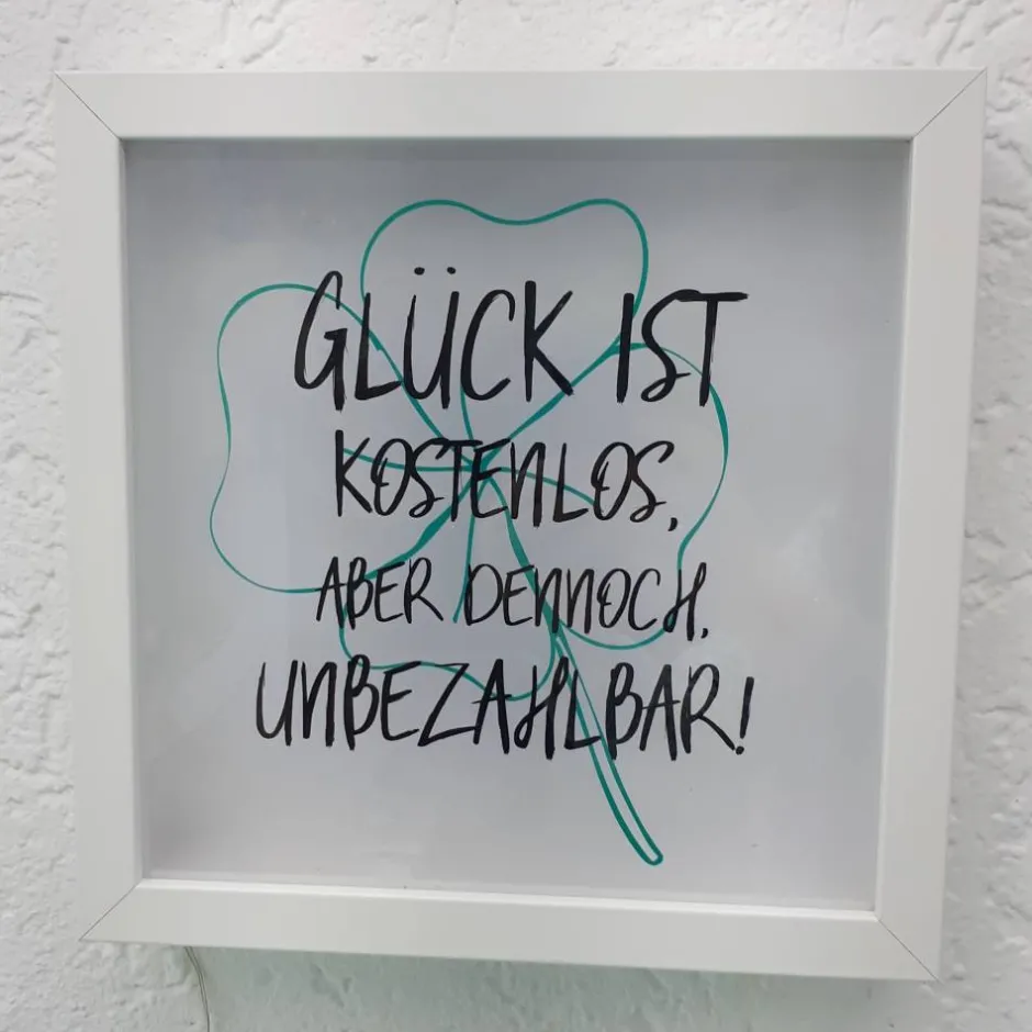 AMEA Näh- und Bastelstube Leuchtrahmen, Rahmen beleuchtet mit Spruch