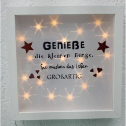 AMEA Näh- und Bastelstube Leuchtrahmen, Rahmen beleuchtet mit Spruch