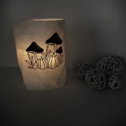 Afrosteff Lichterbeutel, Windlicht, Lichtbeutel, Stimmungslicht Pilze und Kürbis