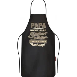 Grillzubehör^Antik und Kultiges Lustige Grillschürze Papa – Nicht alle Superhelden, 100 % Baumwolle, Geschenkidee für Grillfans