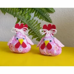 Best es-schmuckdesign Lustige Hühner im Set in Pink