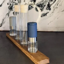 Hot InnIdeen Rosenheim Magnetisches Menage Set, Tischdeko mit Pfeffer und Salzmühlen, Essig und Öl Reagenzgläser