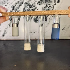 Hot InnIdeen Rosenheim Magnetisches Menage Set, Tischdeko mit Pfeffer und Salzmühlen, Essig und Öl Reagenzgläser