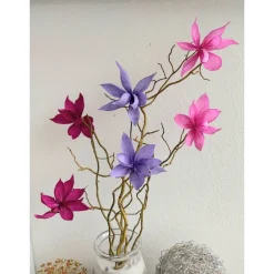 Best es-schmuckdesign Magnolien aus Floristenkrepp Papierblume in Beere, Flieder oder Pink
