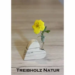 Clearance Holzdeko-Isny Mini Holzvase aus gestockter Buche, Pflaume, Walnuss oder Treibholz