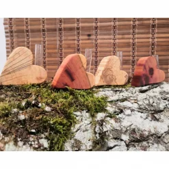 Clearance Holzdeko-Isny Mini Holzvase aus gestockter Buche, Pflaume, Walnuss oder Treibholz