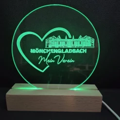 CreaLight and more Mönchengladbach LED-Lampe mit rundem Acrylmotiv (auch separat) mit Fußballstadion deines Lieblingsvereins