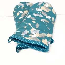 Afrosteff Ofenhandschuhe 2-er Set "Ginko", Topfhandschuhe