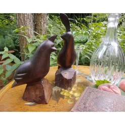Deko-Objekte^CottageFurnitures Paar Vögel Holz Holzvögel Vogel Handarbeit Landhaus