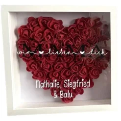 baby name for u Personalisierter 3 D Rosenrahmen Herz Bilderrahmen Schattenbox Liebe