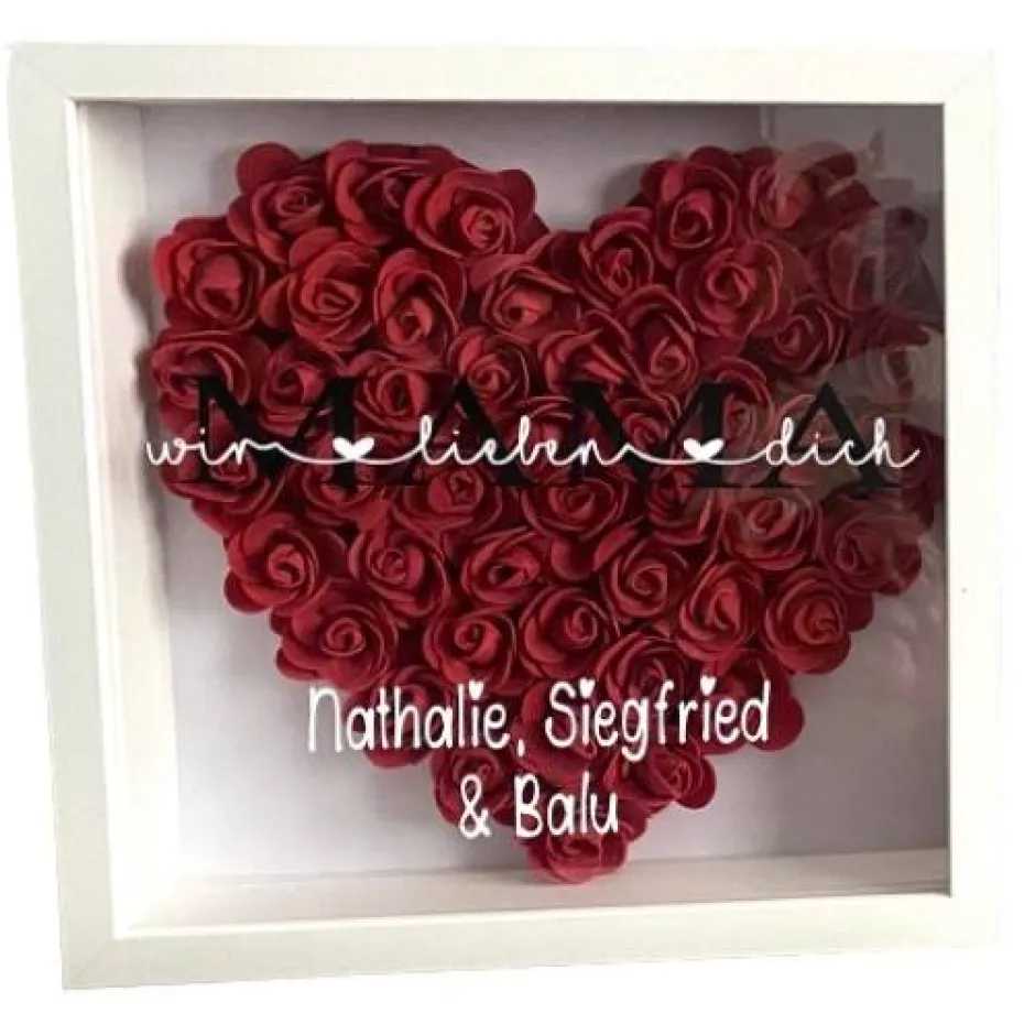 baby name for u Personalisierter 3 D Rosenrahmen Herz Bilderrahmen Schattenbox Liebe