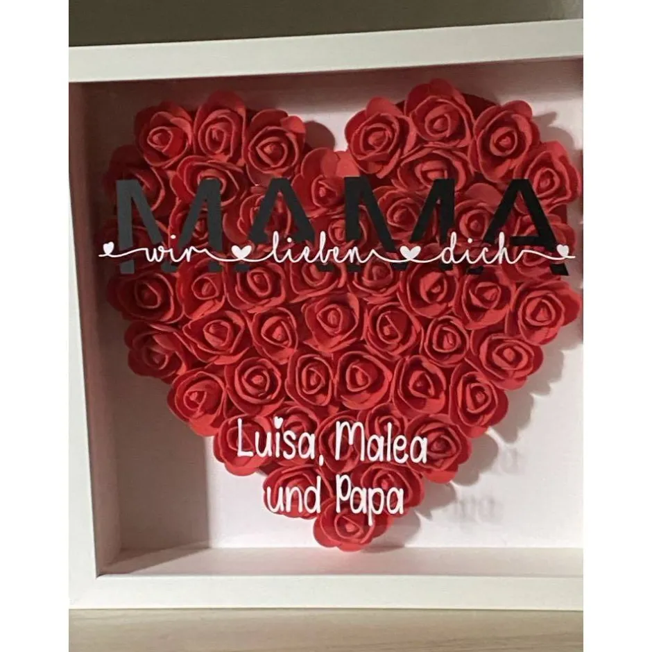 baby name for u Personalisierter 3 D Rosenrahmen Herz Bilderrahmen Schattenbox Liebe