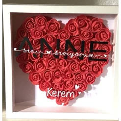 baby name for u Personalisierter 3 D Rosenrahmen Herz Bilderrahmen Schattenbox Liebe