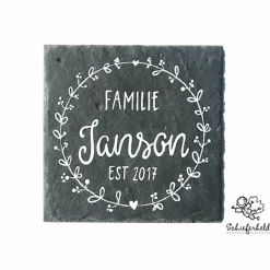 Best Schieferheld Personalisiertes Schiefer Türschild – Edles Namensschild für Familien & Paare, handgemalt & wetterfest