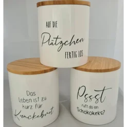 Clearance Creativ Werkstatt Porzellandose mit Sprüchen #Keksdose #personalisiert #Bambusdeckel #Geschenkdose #individuelles Geschenk