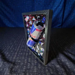 Sale Framepox Red Bull Wandbild 3D – Upcycling Kunst aus Dose – Broken Can Resin Bild – Moderne Wanddeko Unikat