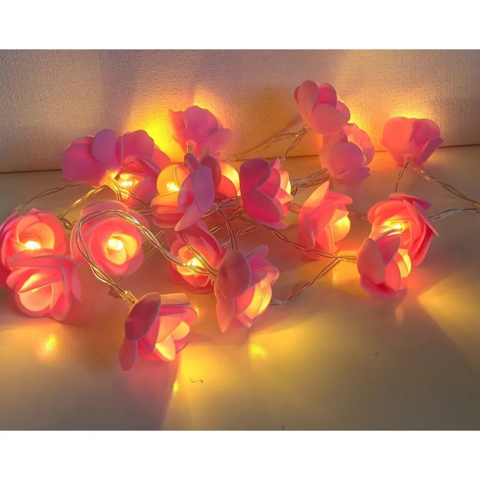 Best es-schmuckdesign Romantische Feenlichter 20er Rosen Lichterkette in Pink