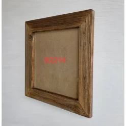 Bilderrahmen^Altholzspiegel Rustikaler Bilderrahmen 30x30 cm aus sonnenverbrannten Stadelbrettern – Handgemachter Holzrahmen mit Glas & Rückwand