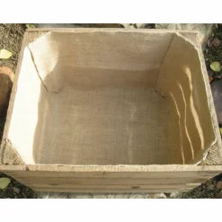 Hot Timbert Rustikaler KAMINHOLZKORB aus einer alten OBSTKISTE Kaminholzregal Jute-Einlage Altholz VINTAGE Kiste Aufbewahrung Einkaufskorb Zeitungskorb