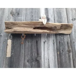 Schlüsselbretter & -Kästen^Holzdeko-Isny Schlüsselbrett aus Treibholz mit 4 Schlüsselhaken, Unikat!