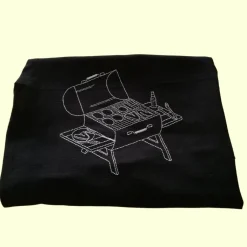 Bines kleine Nadel schwarze Grill-Schürze, bestickt mit Motiv bratort, verstellbare Bänder zum Schließen,Baumwolle