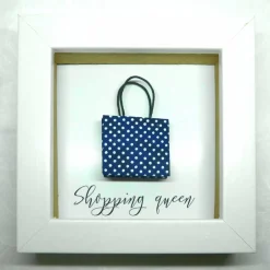 Outlet mymohiki Shopping queen Einkaufstäschchen // Minibild 10 x 10 cm zum Aufstellen oder Hängen