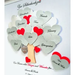 Sale Lovely picture frame & more Silberhochzeit Geschenk, Hochzeitsgeschenk, 25.Jahrestag,Bilderrahmen mit Daten,personalisiert