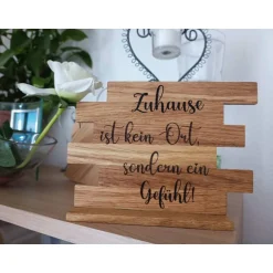 Outlet Holzdeko-Isny Spruchtafel Holzdeko Zuhause ist kein Ort, personalisierbar!