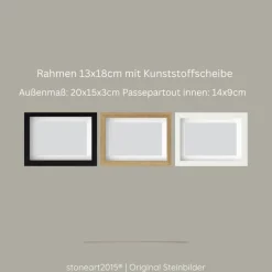 Stoneart2015 Steinbild „Du hast Silber im Haar und Gold im Herzen“ – Geschenk zum Geburtstag für Opa