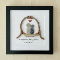 Best Kunstbluhme Steinbild Hochzeit: Ewig mein – Handgefertigtes Unikat als Geschenk & Dekoration, STB-116